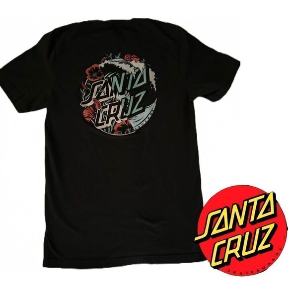 Santa Cruz - The Original Santa Cruz Black Skateboard  Short Sleeve Tee - Size S - Picture 1 of 3